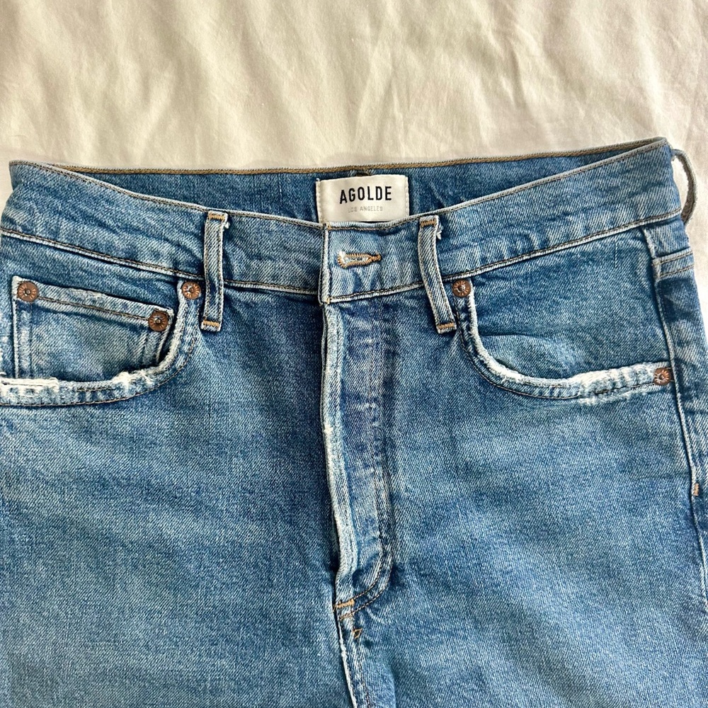 Agolde Women's Blue Straight Leg Jeans